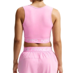Женский топ теннисный Nike Pro Dri-Fit Cropped - pink rise/white