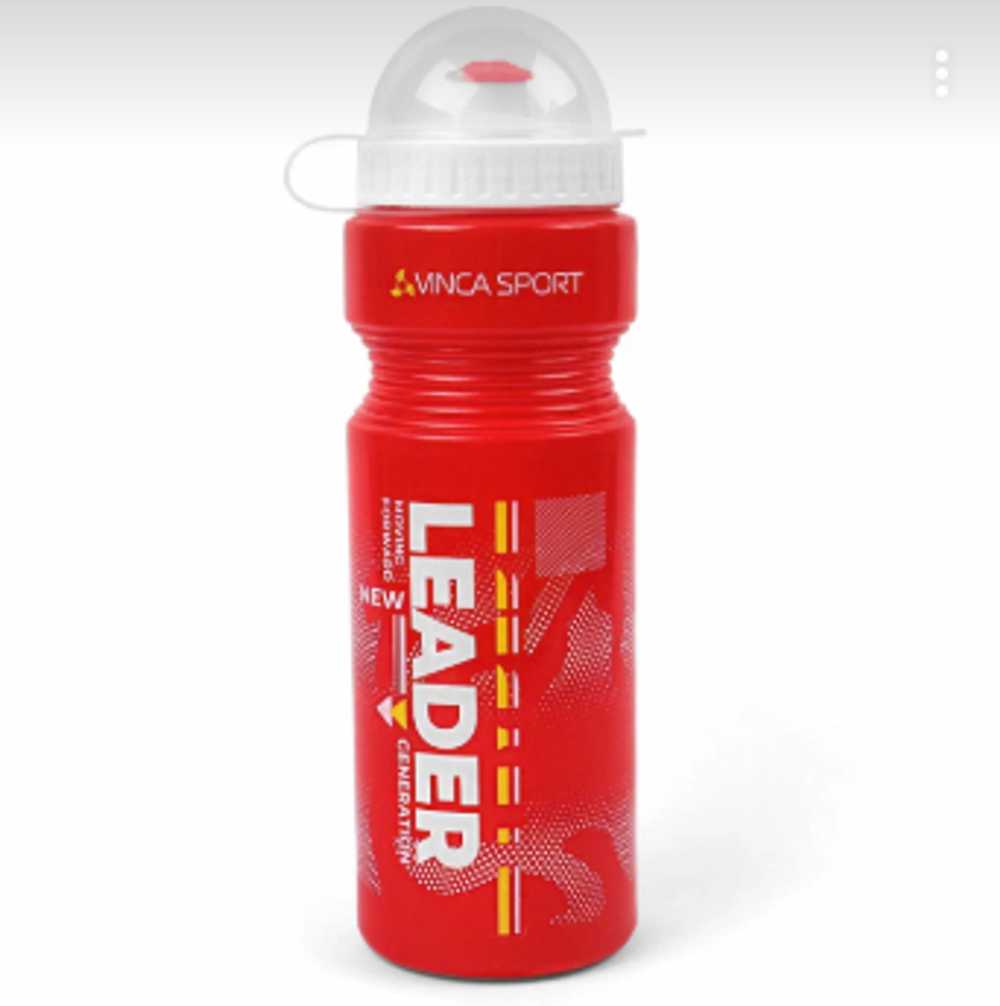Фляга велосипедная с защитой от пыли 750мл, "Leader red new", инд.уп. Vinca sport VSB 21 leader red