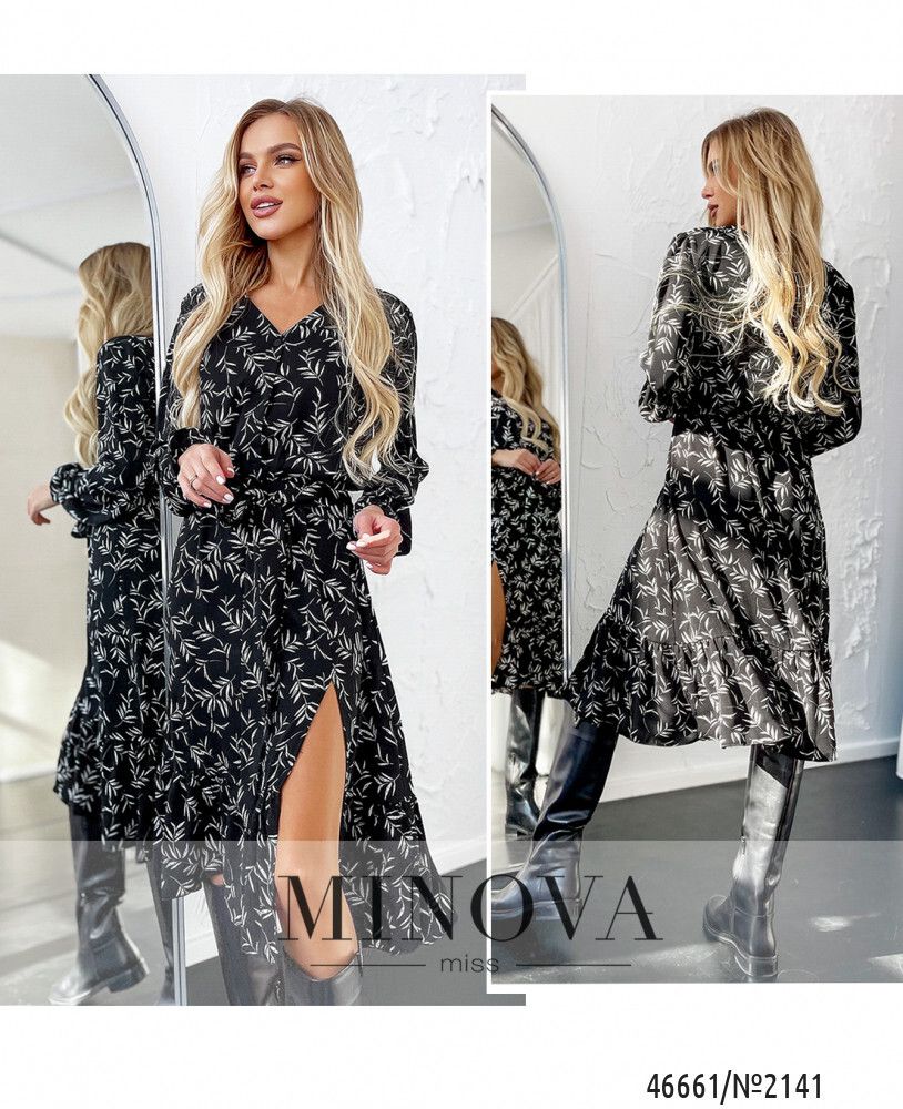 Платье 2141-черно-белый Minova Платье 2141-черно-белый Minova