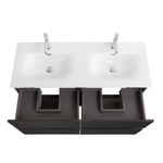 Тумба с раковиной подвесная BelBagno UNO-1200-4C-SO-GSO Темно-Серый матовый, раковина белая BB-8099-120-2 с 2-я чашами