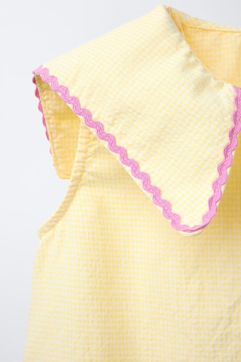 ZARA РУБАШКА В КЛЕТКУ ВИШИ, СВЕТЛО-ЖЕЛТЫЙ