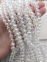 Бусины стеклянные шар в огранке 8мм, прозрачный с переливом