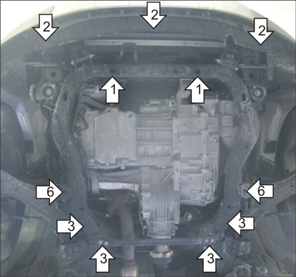 Усиленная защита Motodor картера двигателя, кпп. 2 мм, сталь. для Chevrolet Captiva 2011-2014,Chevrolet Captiva 2014-2015,Opel Antara 2012-2015 арт.03037