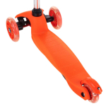 Самокат трехколесный, колеса PVC со светом 110мм, оранжевый, размер 52х10,5см, ручка металл.съемная