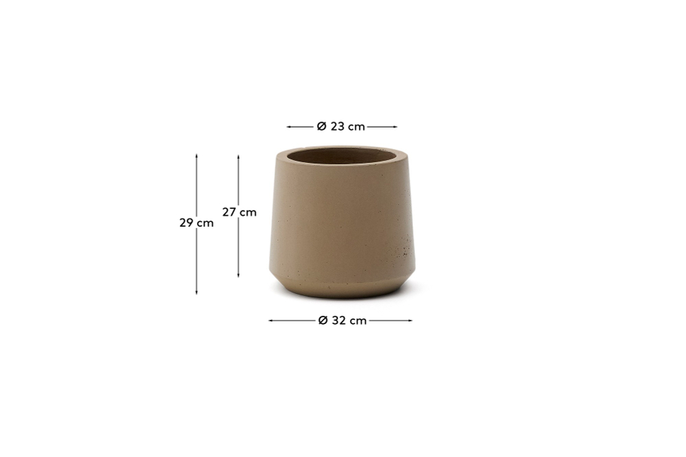 Кашпо Calun керамика бежевого цвета Ø 32 см