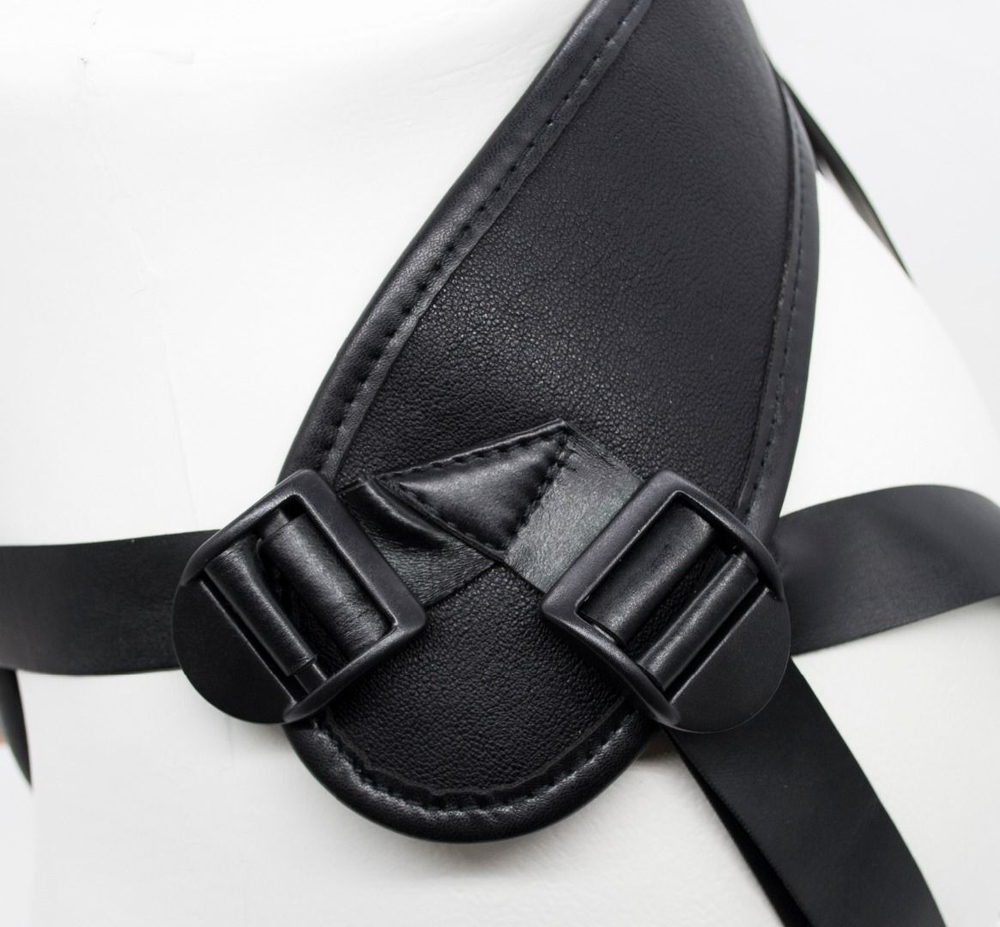 Пояс харнесс BEST UNI strap с 2 насадками - 18 и 22 см. (Цвет: телесный с черным)