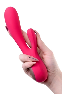 Красный вибратор-кролик Satisfyer Mono Flex с управлением через приложение - 20,4 см.