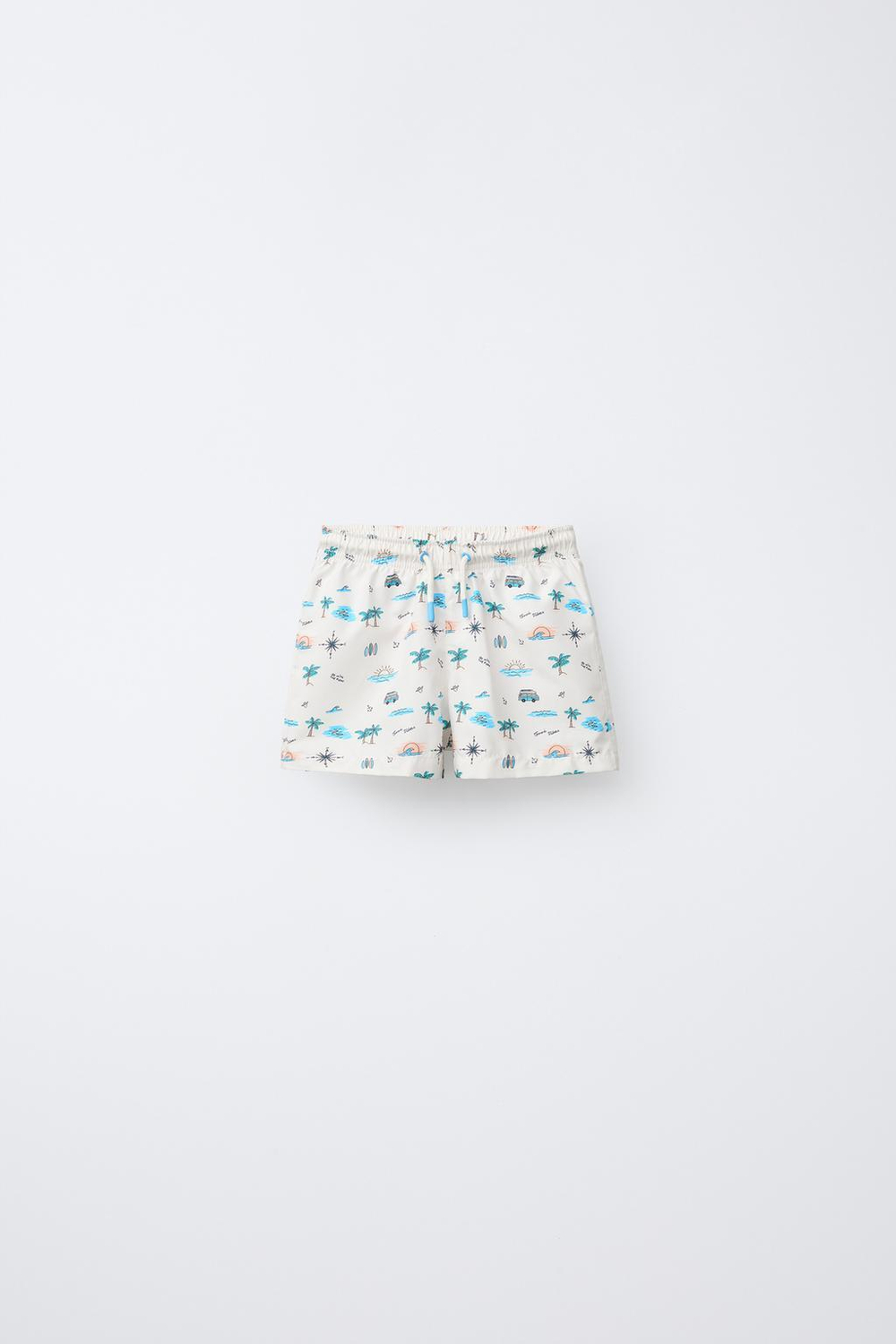 ZARA ПЛАВКИ ИЗ ТКАНИ С ПРИНТОМ, ПЕСОЧНЫЙ