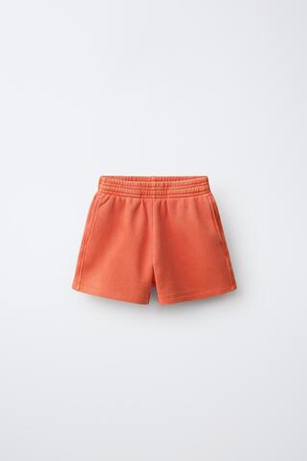 ZARA ОДНОТОННЫЕ ШОРТЫ ИЗ ТКАНИ ПИКЕ, ОРАНЖЕВЫЙ