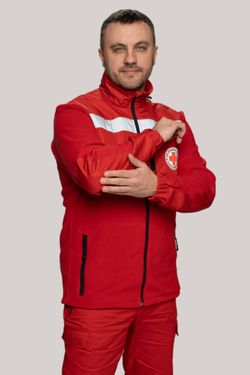 Толстовка флисовая мужская Скорая помощь Medicline цв. КРАСНЫЙ