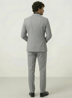 Мужской костюм двубортный (серый) А68