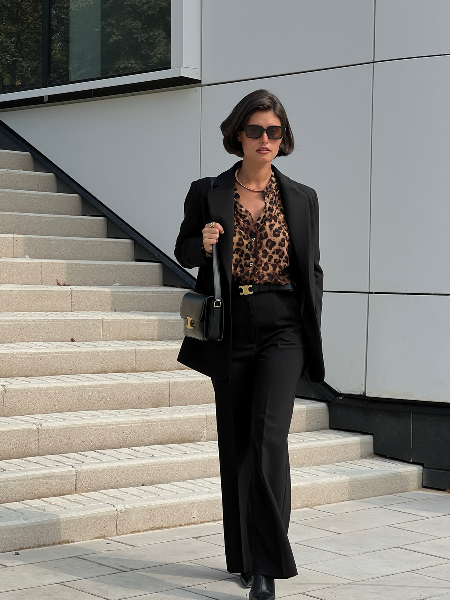 Жакет OVER из плотной ткани черный