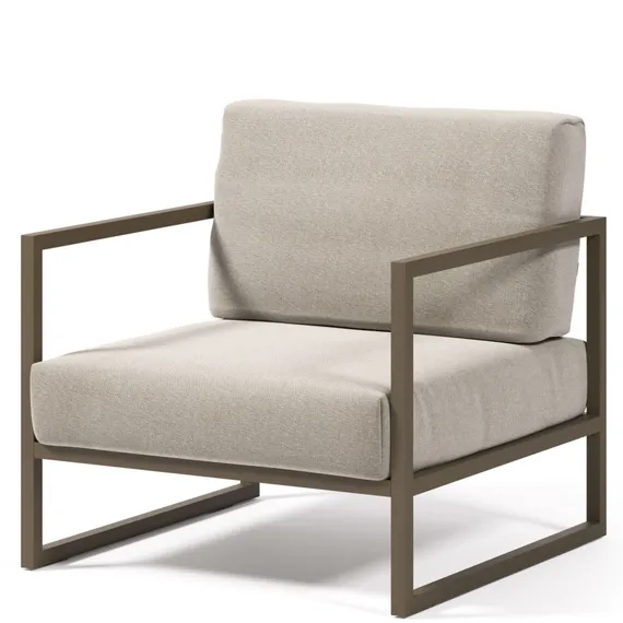 Comova Уличное кресло из алюминия светло-серое с зеленым алюминиевым каркасом