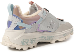 Premiata Cross-D серые с розовым с мехом