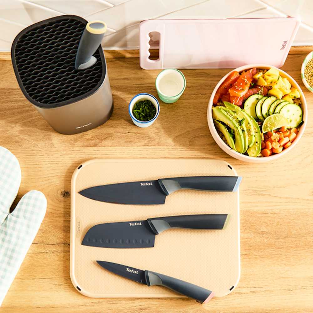 Набор ножей с блоком для хранения Tefal Slicy K431S504, 5 предметов