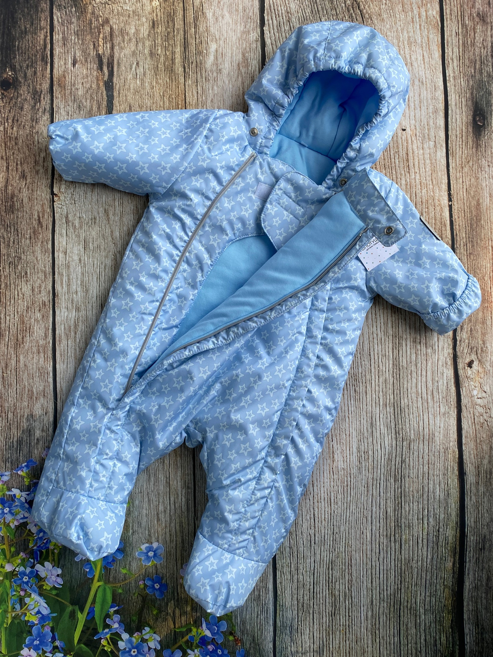 Комбинезон демисезонный с закрытыми ножками "Василиса"  (Цвет: Серый, Размер: 68)