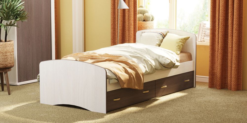 Кровать "Фант-6" 800х2000 (анкор светлый/анкор темный), ЛДСП, Фант-мебель, г. Волжск