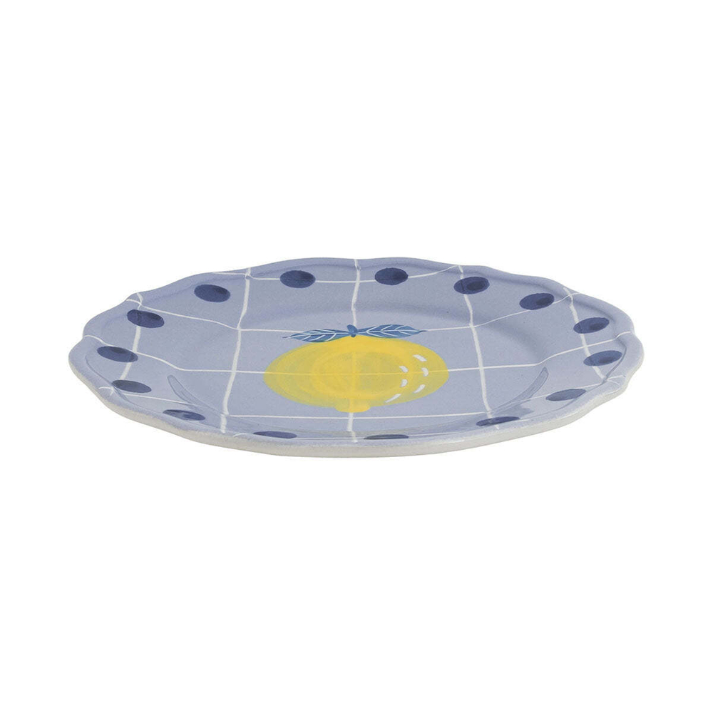 Тарелка десертная Bitossi Home Lavander Lemon Blue Dots (22.5 см)