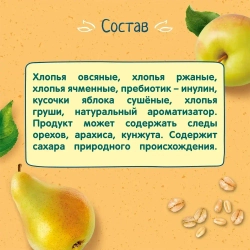 Сухая каша ФрутоНяня безмолочная мультизлаковая с кусочками яблок и грушей, для варки, 200 г