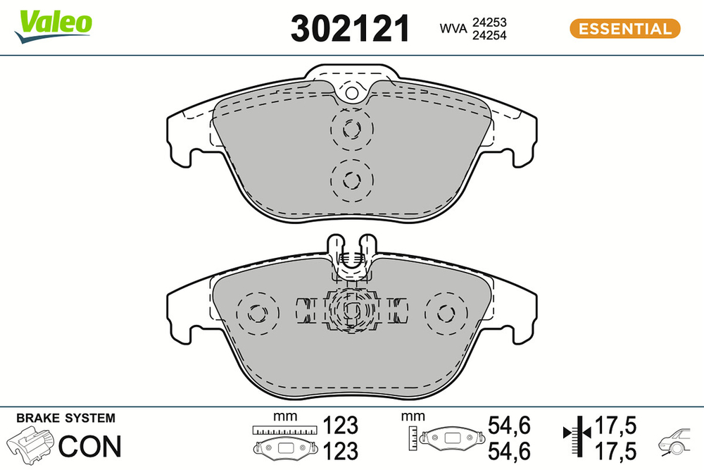 VALEO - 302121-VAL - Brake Pad Set, disc brake