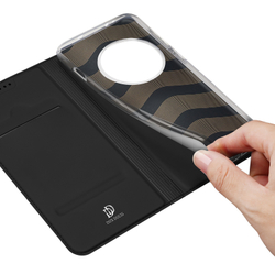Чехол книжка из PU кожи черного цвета от Dux Ducis для OnePlus 13R, OnePlus Ace 5 и 5 Pro, серия Skin Pro Series Case