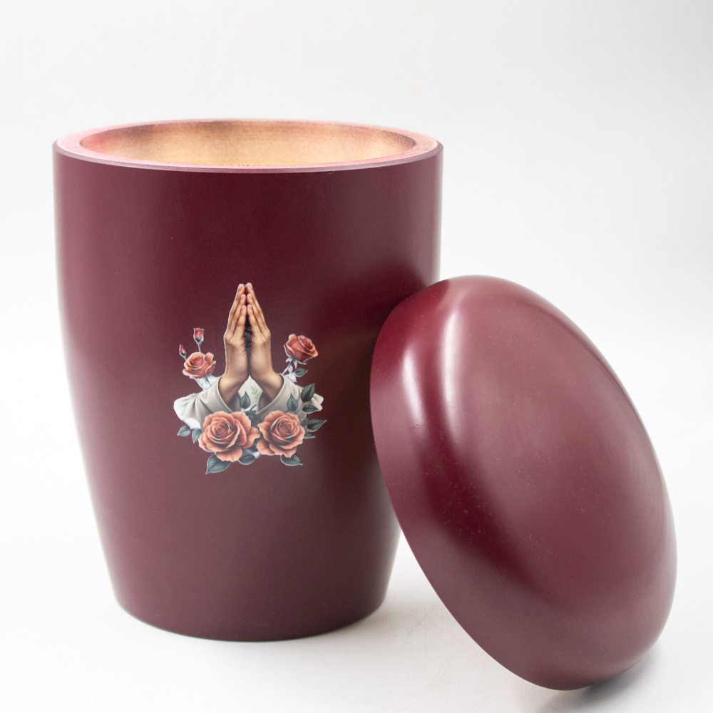 Урна для праха биоразагаемая "Эдем" бордовая