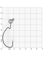 Джиг-головка для рыбалки BKK на офсетном крючке Silent Chaser - 1X - EWG Round Head, размер крючка 1/0, вес 3,5г, 4 шт.