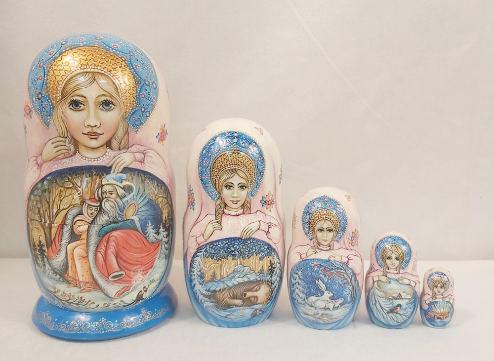 Матрешка  5-местная ( ручная роспись Палех)