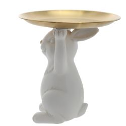 GAEM Фигурка декоративная "Заяц" с подносом, L20 W20 H21 см