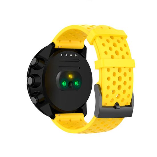 Силиконовый дышащий ремешок Suunto 24 mm для 9 / 9 Baro / 7 / D5 / Spartan Sport быстросъемный (Athletic 1) короткий (Желтый)