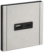FORTE&PIANO Розетка USB A+C 18Вт FP751M металл никель IEK