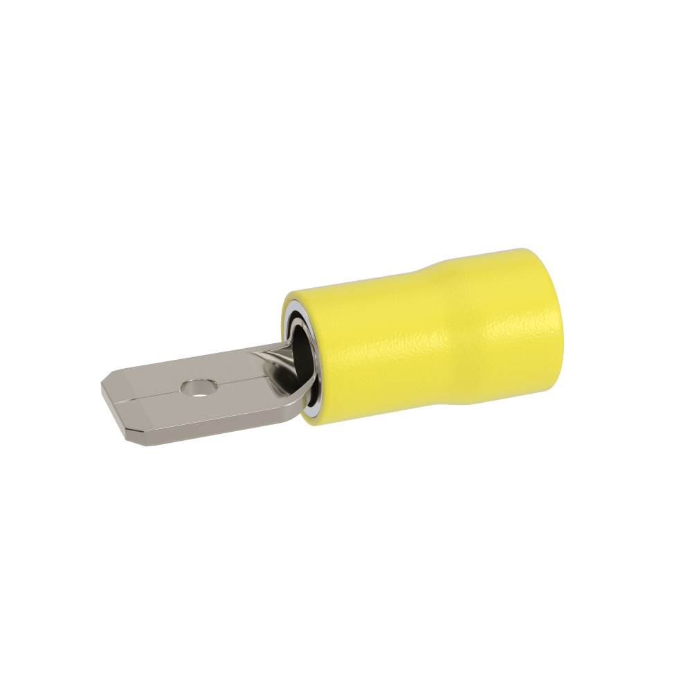 Наконечник-разъем плоский, вилка 4.8x0.8, изолированный фланец, для кабеля сечением до 6.0кв.мм