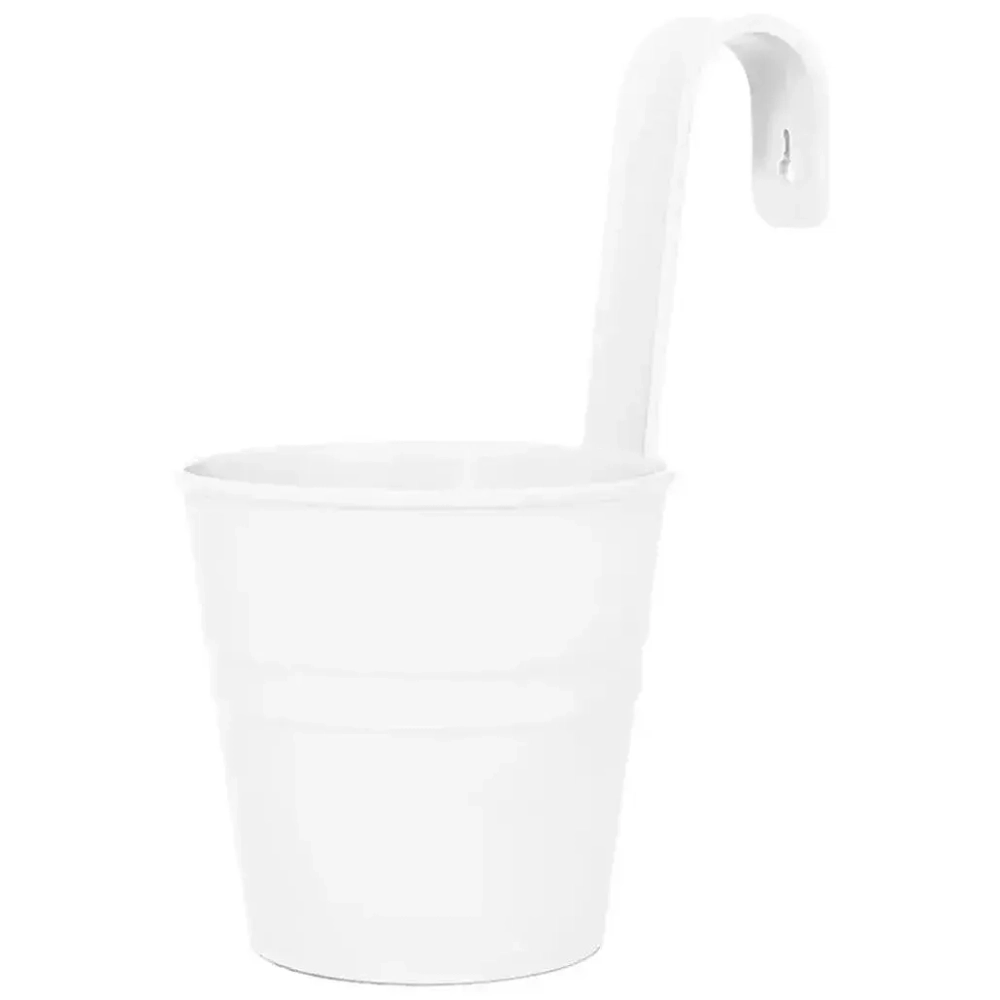 Кашпо-ведро настенное декоративное белый 135х250мм