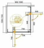 Душевой уголок Cezares Slider 95х105 SLIDER-AH-2-90/100-100/110-GRIGIO-Cr стекло серое тонированное/профиль хром
