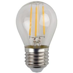 Лампа светодиодная ЭРА F-LED P45-11W-840-E27 11Вт филамент шар нейтральный белый свет Е27 | Филаментные декоративные