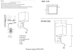 Бра Crystal Lux PACO AP2 CHROME/BLACK