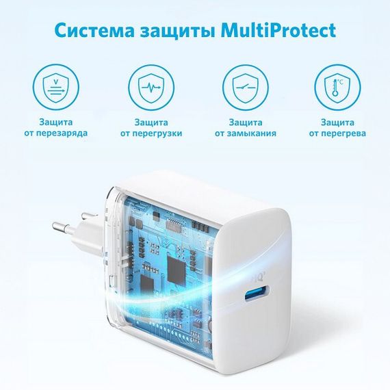 Сетевое зарядное устройство Anker 312 USB-C 20W (B2347G21) White