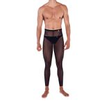Мужские леггинсы черные полупрозрачные сетчатые Pikante MANHOOD LONG JOHNS 033611