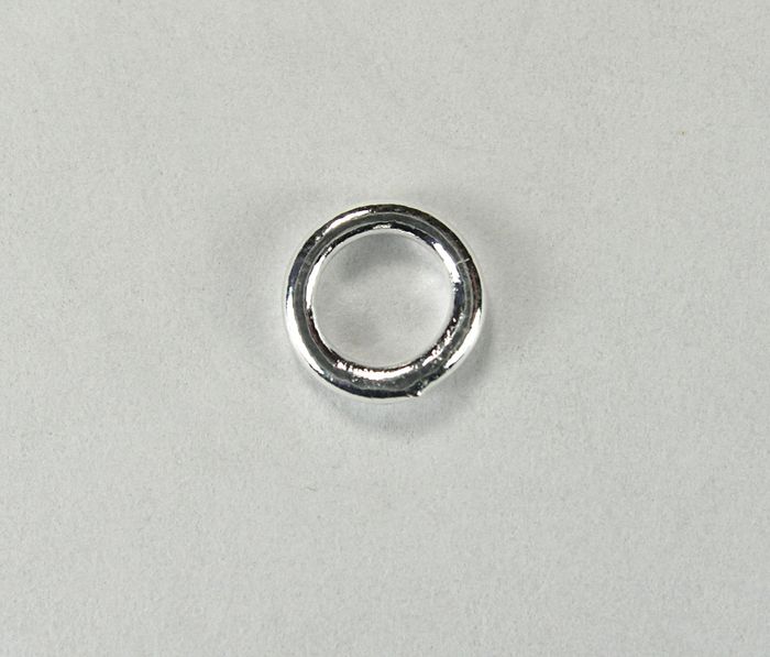 Кольцо неразъемное, 6x1 мм, посеребренное, 5 шт.