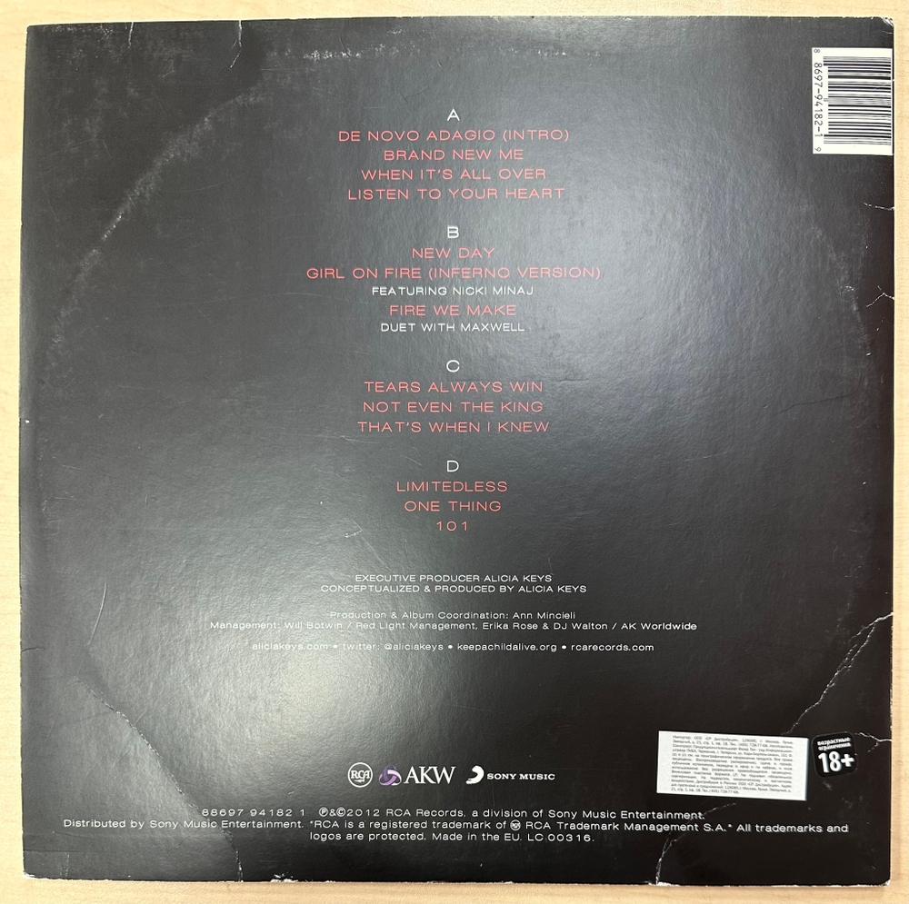 Alicia Keys- Girl On Fire 2LP (Европа 2012г.)