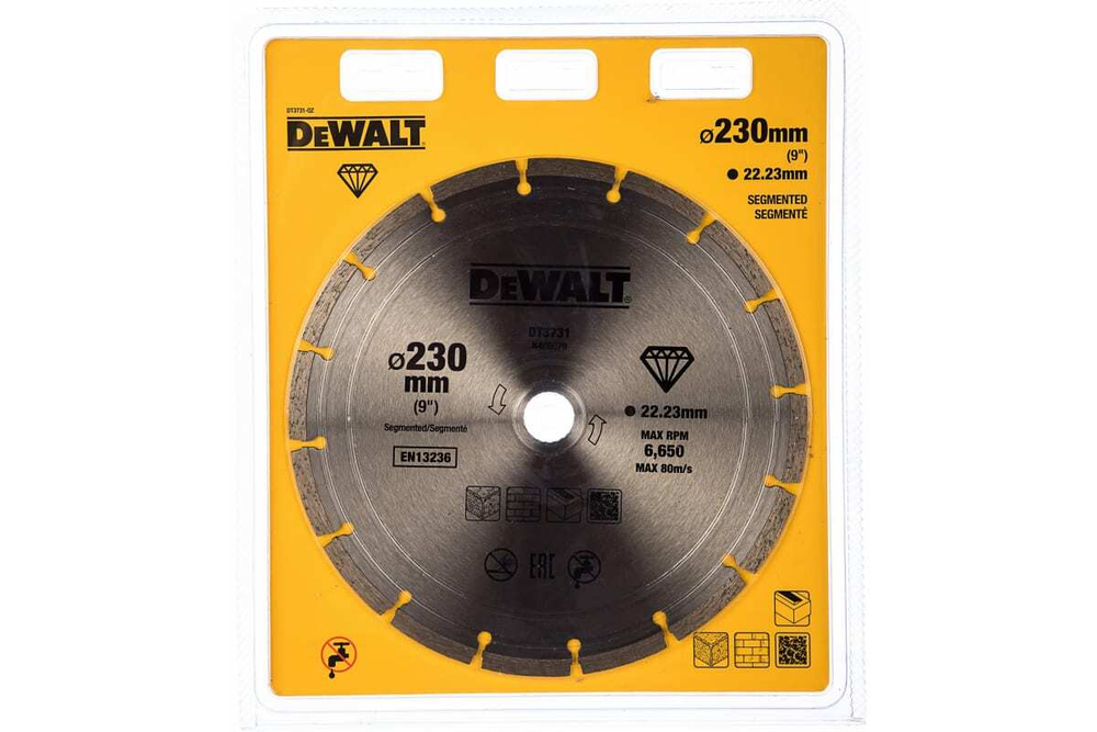 Диск алмазный сегментированный универсальный (230х22,2 мм) DEWALT DT 3731