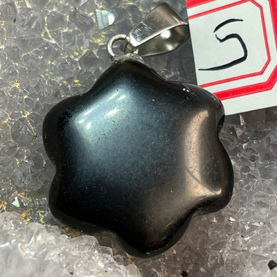 37717 Обсидиан Кулон цветок 20мм