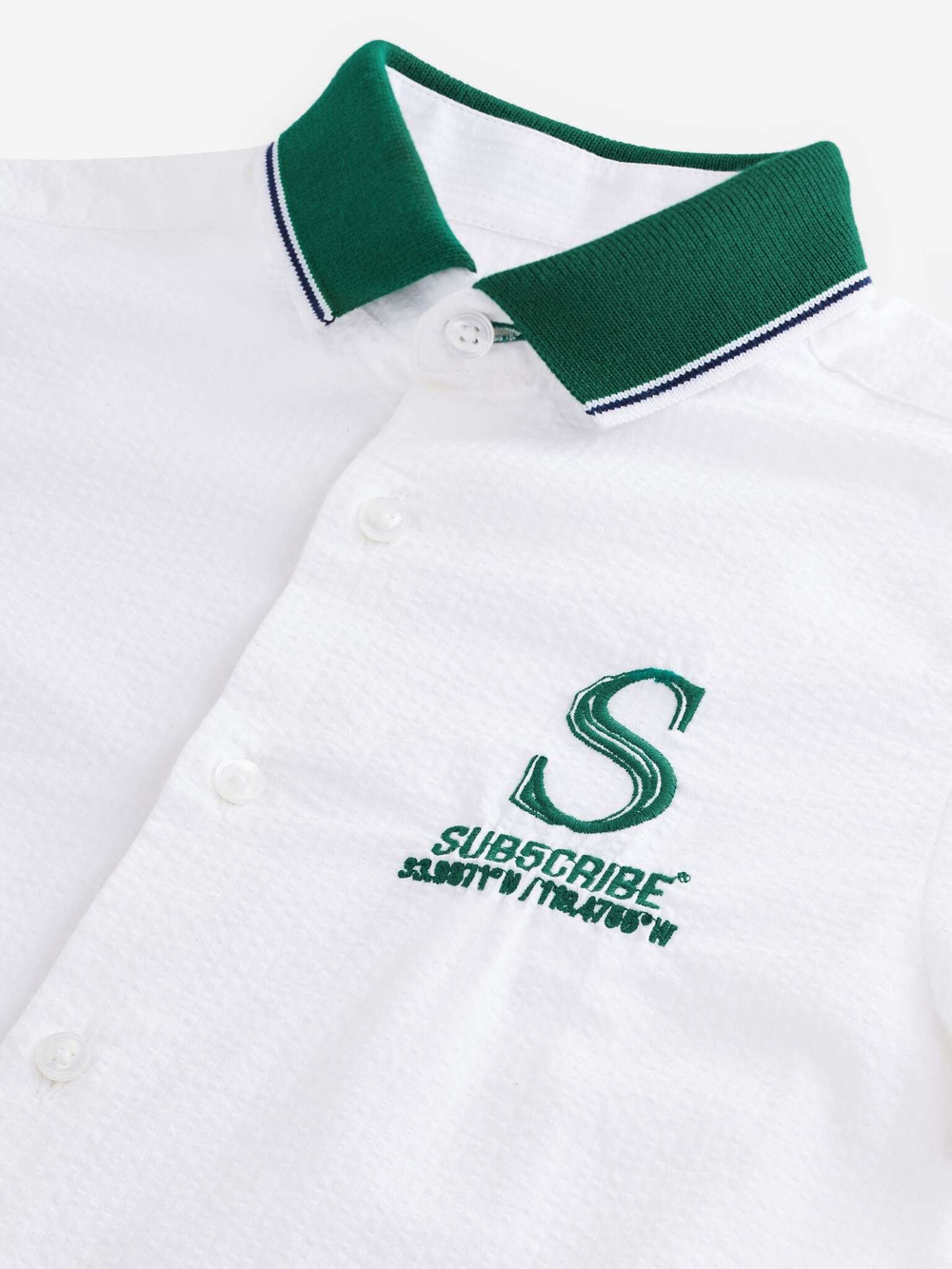 Рубашка с коротким рукавом для мальчика Next E32-327, Белый, Зеленый