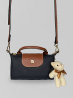 Сумка 2006 комбинированная маленькая с брелоком-мишкой