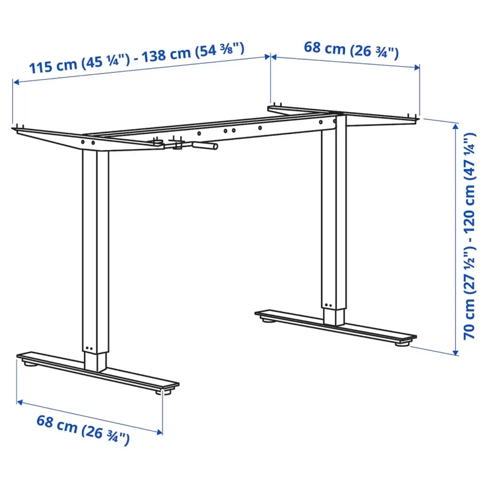Каркас стола - IKEA TROTTEN, 120/70x160/120см, белый, ТРОТТЕН ИКЕА