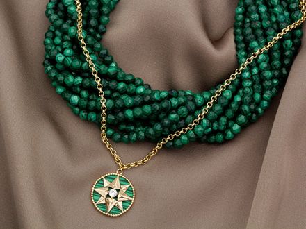 Бусины из натурального малахита 4мм, огранка