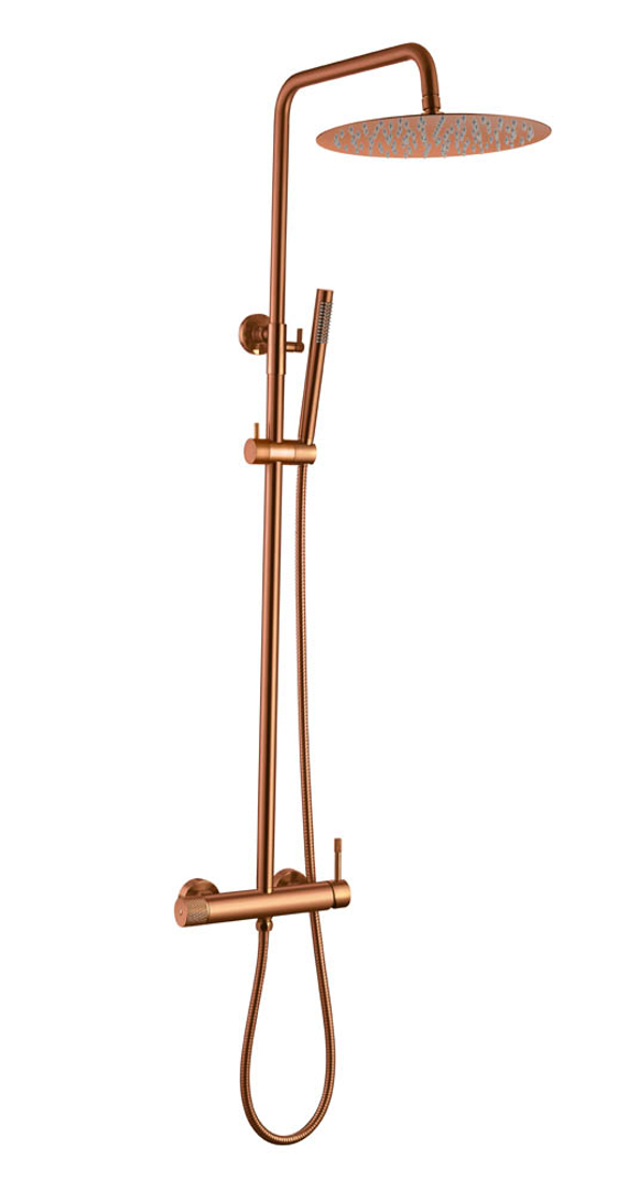 Стойка для душа со смесителем UNO COPPER BRUSHED без излива