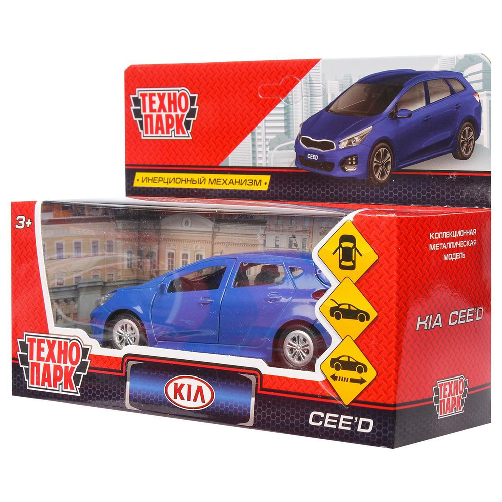 Модель ин. мет. "Kia Ceed" 12см, открыв. двери, синий в коробка CEED-BU (Технопарк)