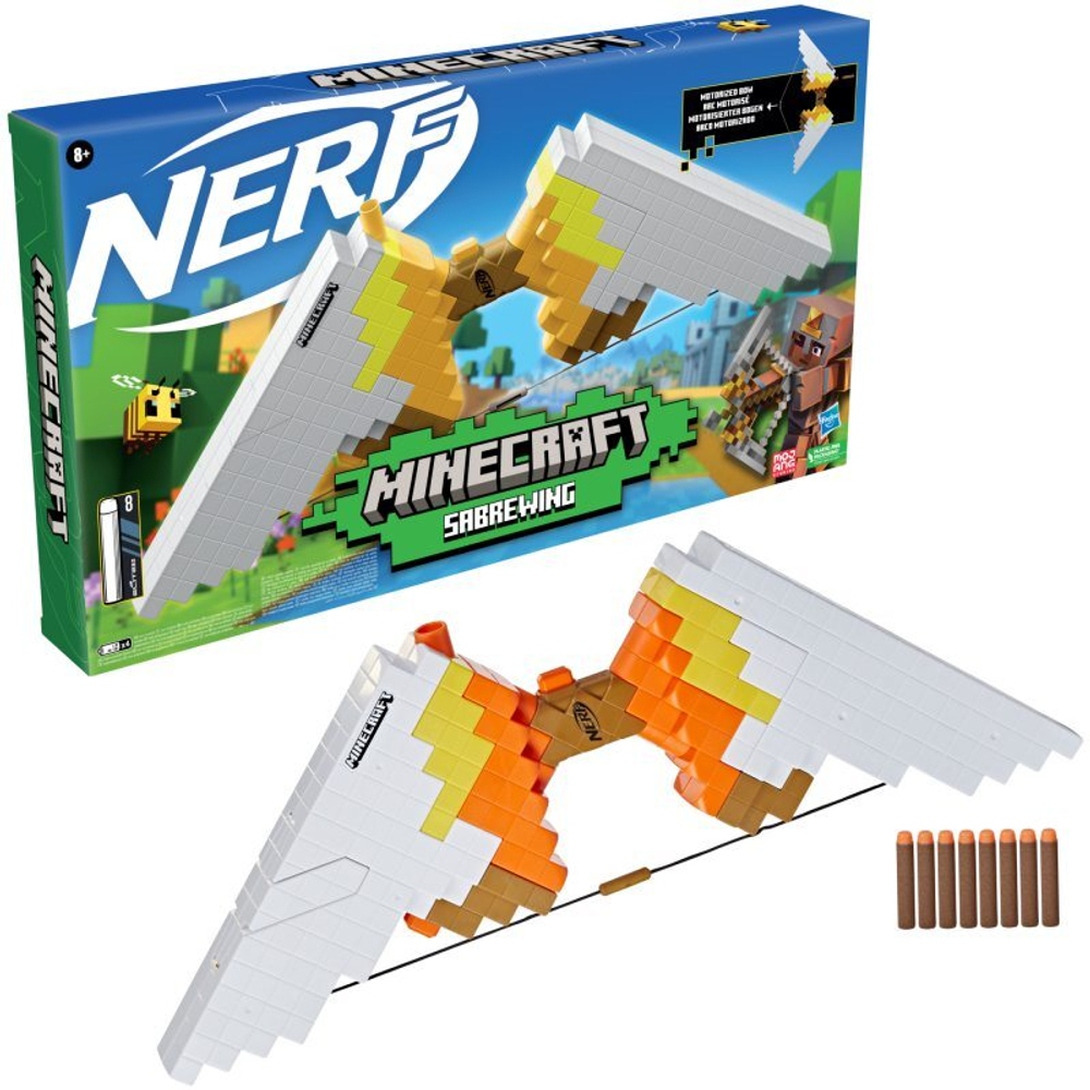 Hasbro Nerf Elite - Пусковая установка для стрельбы из лука Minecraft + стрелы F4733