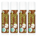 Sierra Bees, Органические бальзамы для губ, кокос, 4 шт. в упаковке, 4,25 г (0,15 унции) каждый
